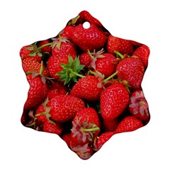 Strawberries Berries Fruit Snowflake Ornament (two Sides) by Nexatart