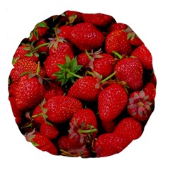 Strawberries Berries Fruit Large 18  Premium Round Cushions