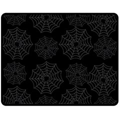 Spider Web Double Sided Fleece Blanket (medium)  by Valentinaart