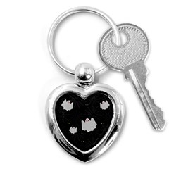 Spider Web And Ghosts Pattern Key Chains (heart)  by Valentinaart