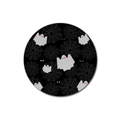 Spider Web And Ghosts Pattern Magnet 3  (round) by Valentinaart