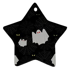 Spider Web And Ghosts Pattern Star Ornament (two Sides) by Valentinaart