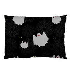 Spider Web And Ghosts Pattern Pillow Case by Valentinaart