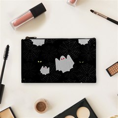 Spider Web And Ghosts Pattern Cosmetic Bag (small)  by Valentinaart