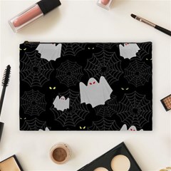 Spider Web And Ghosts Pattern Cosmetic Bag (large)  by Valentinaart