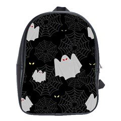 Spider Web And Ghosts Pattern School Bag (xl) by Valentinaart