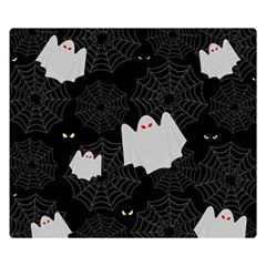 Spider Web And Ghosts Pattern Double Sided Flano Blanket (small)  by Valentinaart