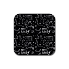 Back To School Rubber Coaster (square)  by Valentinaart