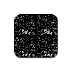 Back To School Rubber Square Coaster (4 Pack)  by Valentinaart