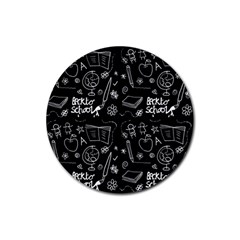 Back To School Rubber Coaster (round)  by Valentinaart