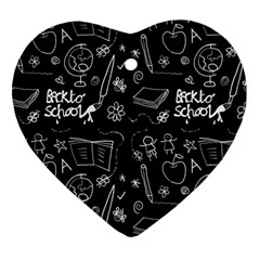 Back To School Heart Ornament (two Sides) by Valentinaart