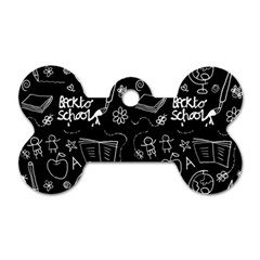 Back To School Dog Tag Bone (two Sides) by Valentinaart