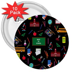 Back to School 3  Buttons (10 pack) 