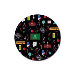 Back to School Rubber Round Coaster (4 pack) 