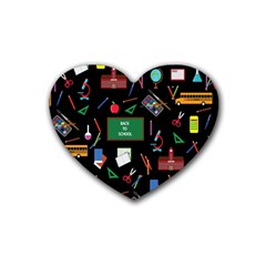 Back to School Rubber Coaster (Heart) 