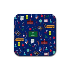 Back To School Rubber Coaster (square)  by Valentinaart