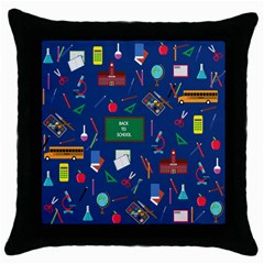 Back To School Throw Pillow Case (black) by Valentinaart