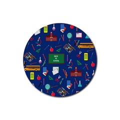 Back To School Rubber Coaster (round)  by Valentinaart