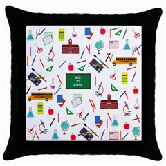 Back To School Throw Pillow Case (black) by Valentinaart