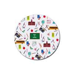 Back To School Rubber Coaster (round)  by Valentinaart