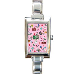 Back To School Rectangle Italian Charm Watch by Valentinaart