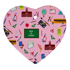 Back To School Ornament (heart) by Valentinaart