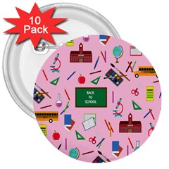 Back To School 3  Buttons (10 Pack)  by Valentinaart