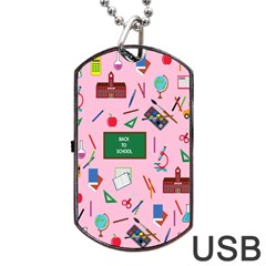 Back To School Dog Tag Usb Flash (one Side) by Valentinaart