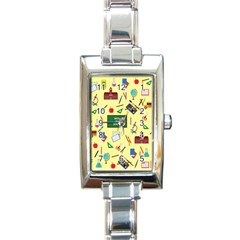 Back To School Rectangle Italian Charm Watch by Valentinaart