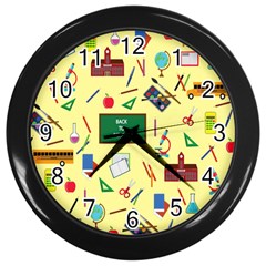 Back To School Wall Clocks (black) by Valentinaart