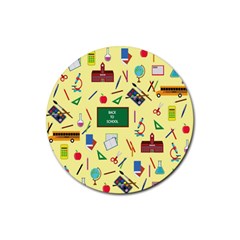 Back To School Rubber Round Coaster (4 Pack)  by Valentinaart