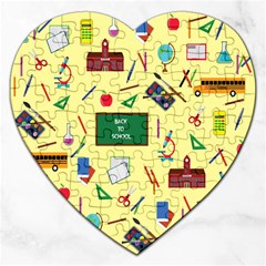 Back To School Jigsaw Puzzle (heart) by Valentinaart