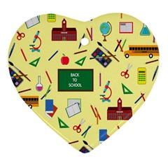 Back To School Heart Ornament (two Sides)