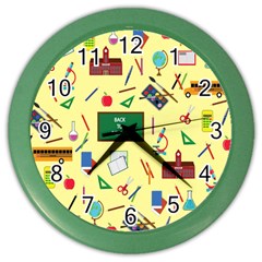 Back To School Color Wall Clocks by Valentinaart