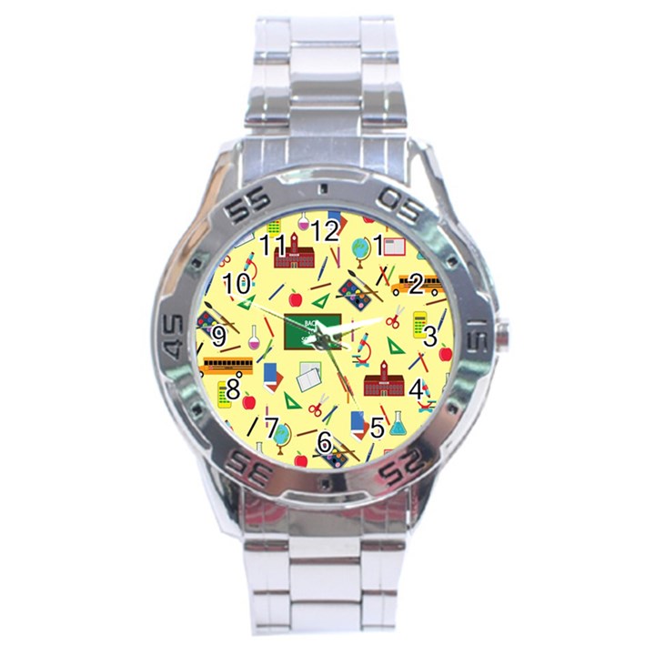 Back to School Stainless Steel Analogue Watch