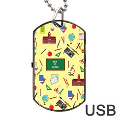 Back To School Dog Tag Usb Flash (one Side) by Valentinaart