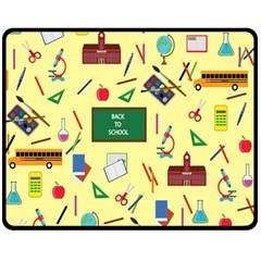 Back To School Double Sided Fleece Blanket (medium)  by Valentinaart