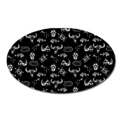 Skeleton Pattern Oval Magnet by Valentinaart