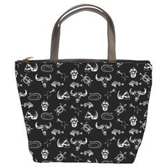 Skeleton Pattern Bucket Bags by Valentinaart