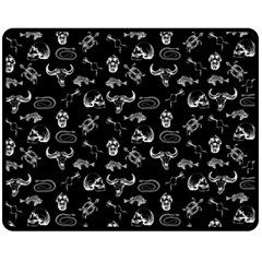 Skeleton Pattern Fleece Blanket (medium)  by Valentinaart