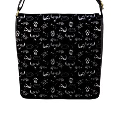 Skeleton Pattern Flap Messenger Bag (l)  by Valentinaart