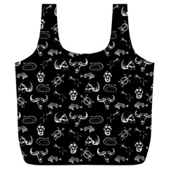 Skeleton Pattern Full Print Recycle Bags (l)  by Valentinaart