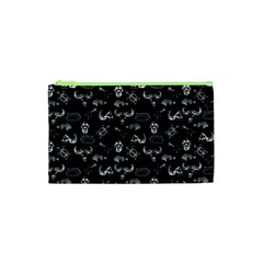 Skeleton Pattern Cosmetic Bag (xs) by Valentinaart