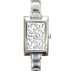 Skeleton pattern Rectangle Italian Charm Watch