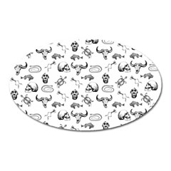 Skeleton pattern Oval Magnet