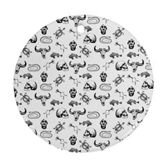 Skeleton pattern Round Ornament (Two Sides)