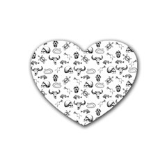 Skeleton pattern Heart Coaster (4 pack) 