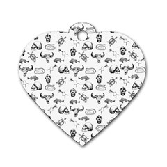 Skeleton pattern Dog Tag Heart (One Side)