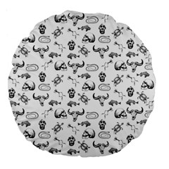 Skeleton pattern Large 18  Premium Flano Round Cushions