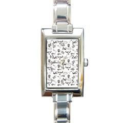 Skeleton Pattern Rectangle Italian Charm Watch by Valentinaart